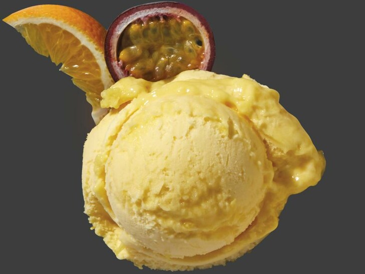 Sinaasappel-maracuja sorbet