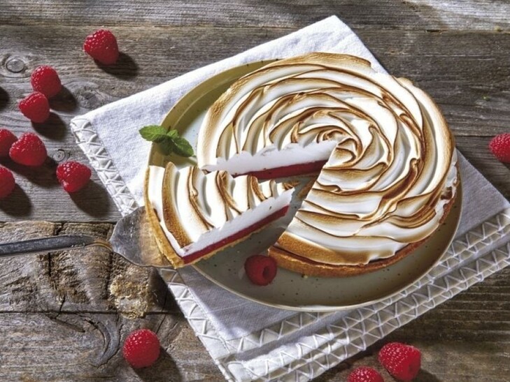 Meringue-taart framboos
