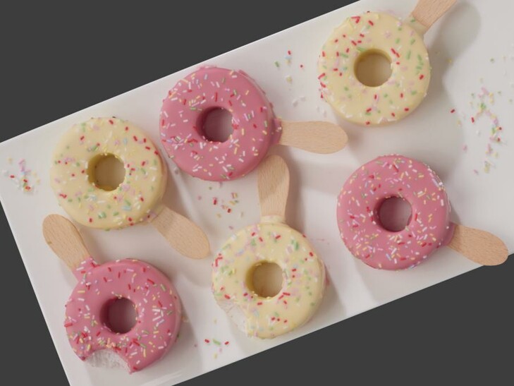 Gekleurde donut sticks