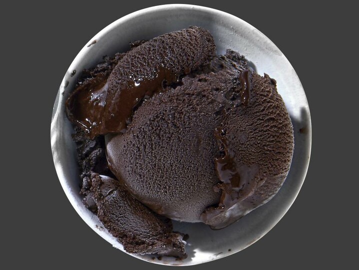 Donker chocolade-ijs