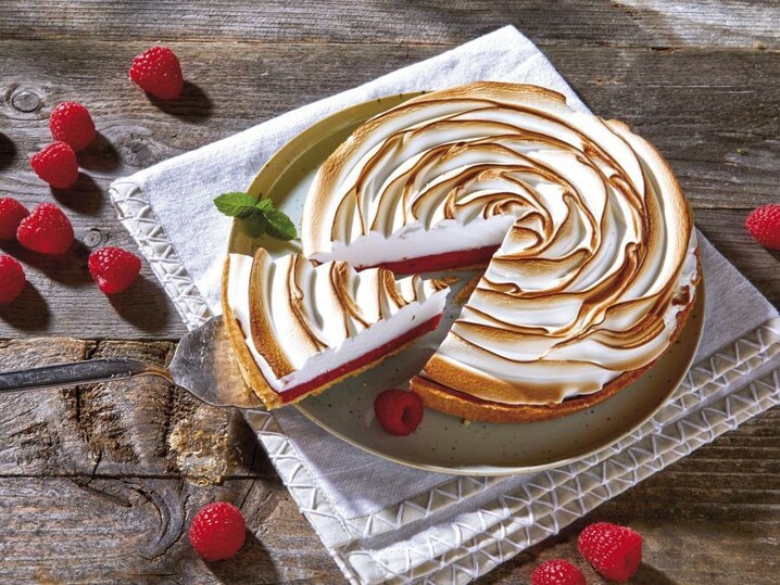 Meringue-taart framboos
