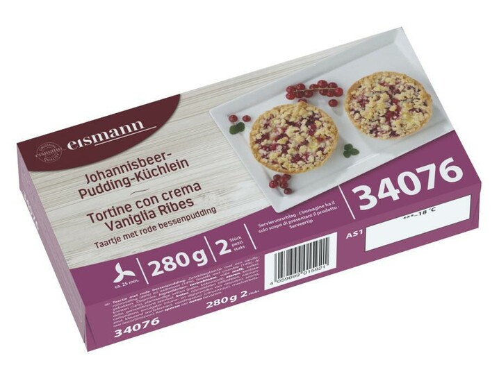 Taartje met rode bessenpudding