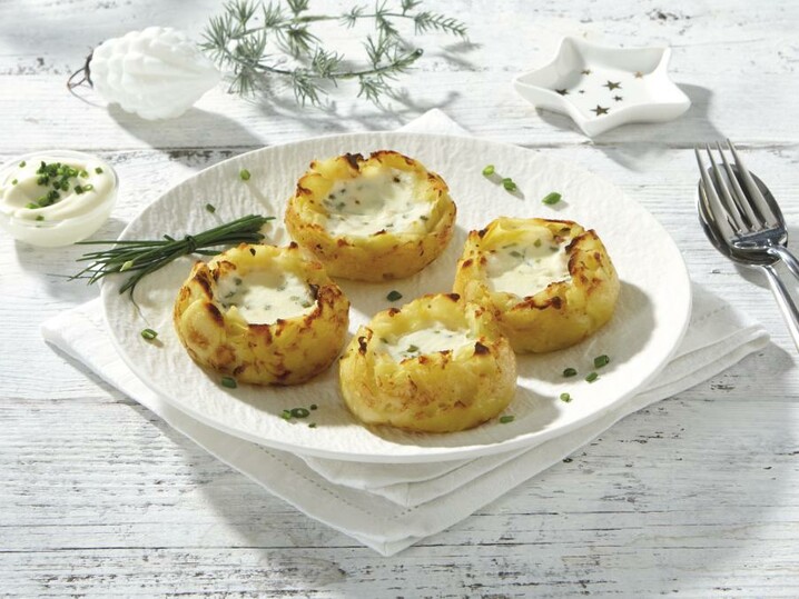Gevuld aardappelnest.