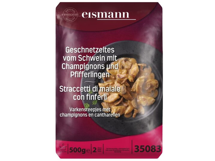 Varkensreepjes met champignons en cantharellen