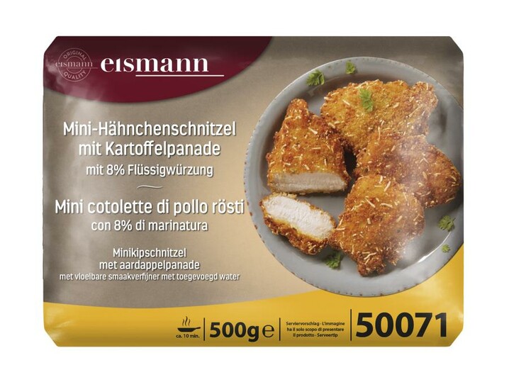 Mini-kipschnitzel met aardappelpanade