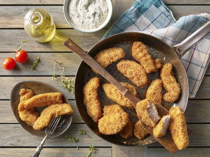 Krokante kippenstrips met zeezout & peper